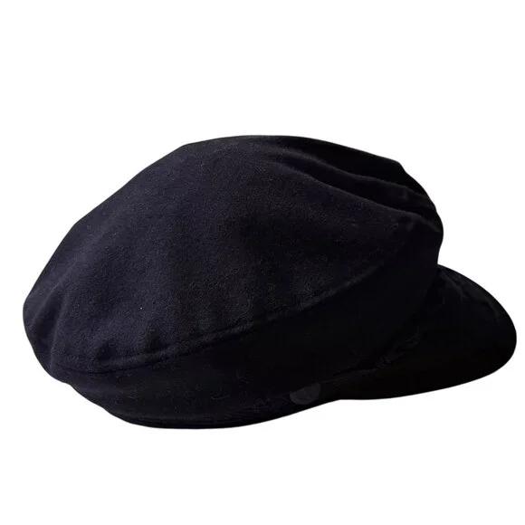 Black Greek Fisherman Cap 85% Wool 15% Nylon Fiddler Biker Sailor Sz Mens 7 1/8 - Picture 8 of 8